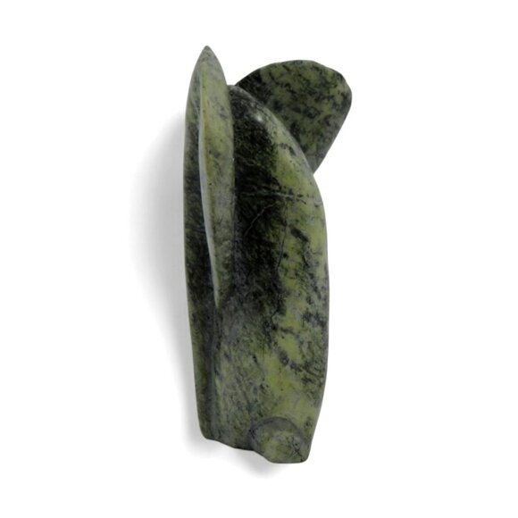 Elephant Hand Carved Green Leopard Rock Stone South Africa Signed 4.5" - Picture 6 of 10